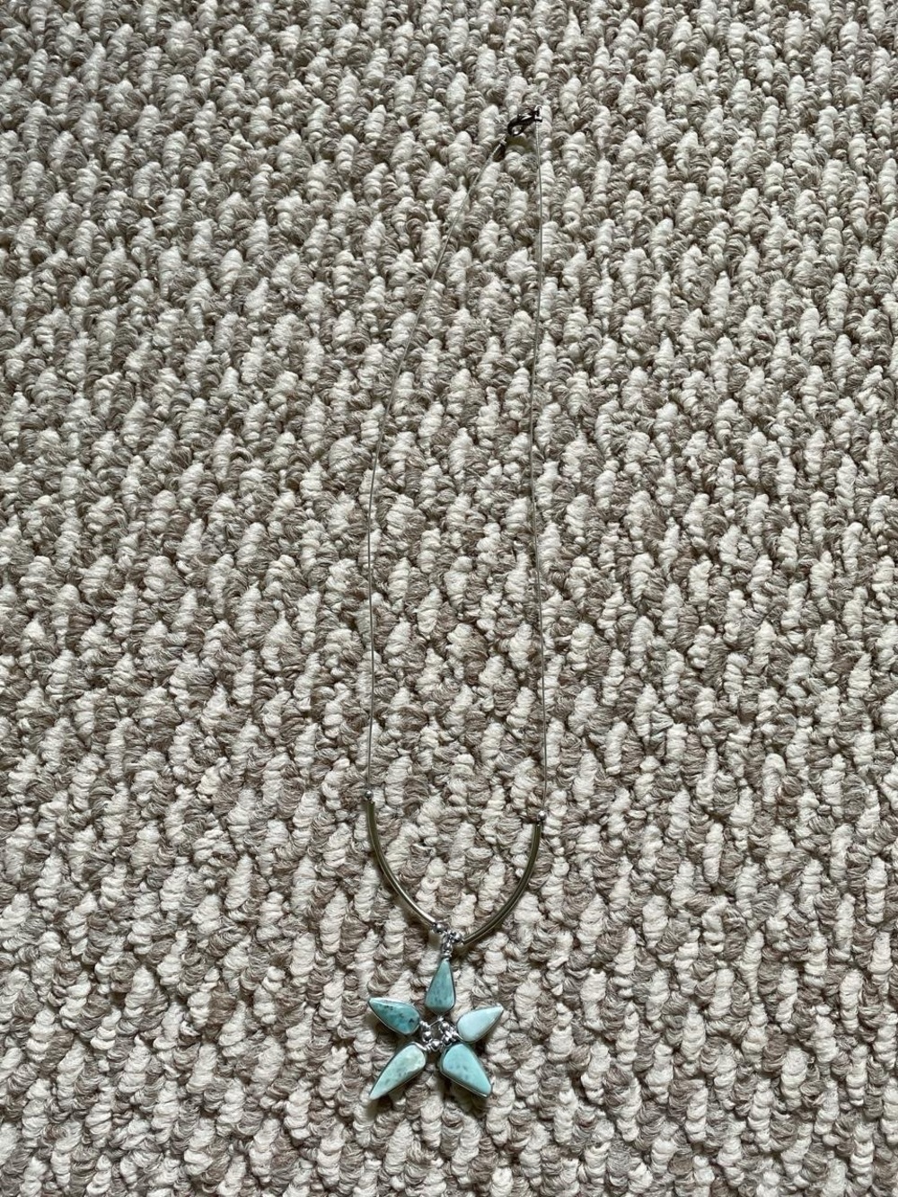 Turquoise Starflower Pendant Necklace